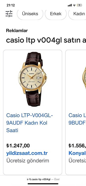Beden kahverengi Renk Casio saat