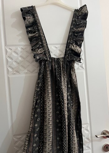 Bohem Siyah Uzun Askılı Elbise - Görsel 4