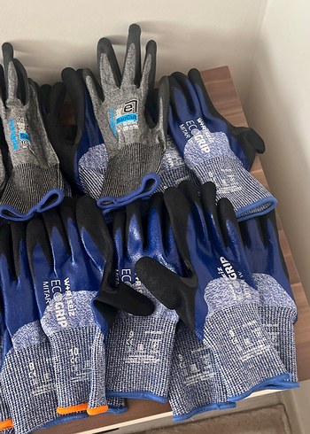 Erkek Mavi Gri Baskılı Spor Eldiven - Görsel 3