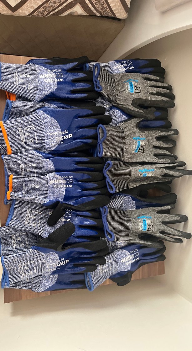 Erkek Mavi Gri Baskılı Spor Eldiven - Görsel 4