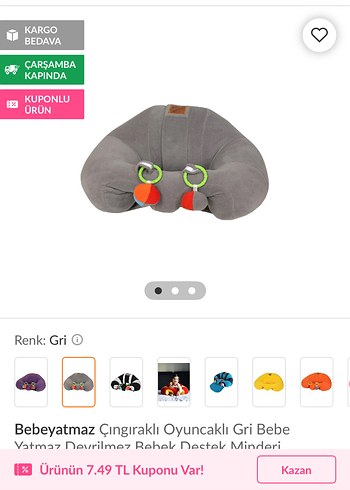 Bebeyatmaz Bebek Oturma Destek Minderi - Görsel 5