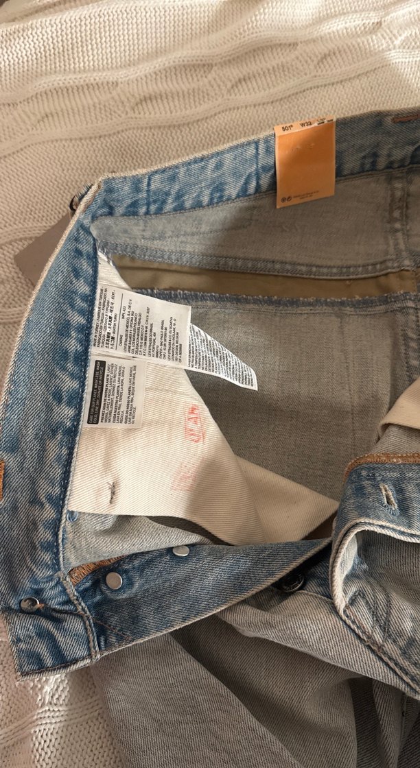 Levi's 501 Gri Denim Erkek veya kadın Jean Pantolon — görsel 2/5
