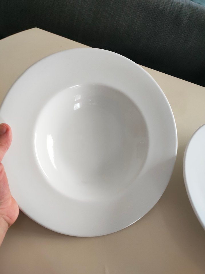 Beyaz Yuvarlak Makarna tabaklari - Görsel 2