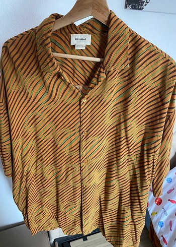Pull&bear Düğmeli, Kısa Kollu, rahat Kesim erkek Gömlek