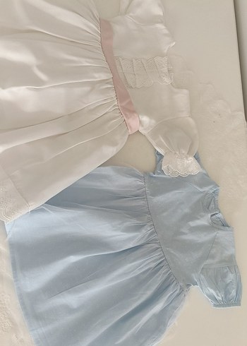 24-36 Ay Beden Klasik Vintage Beyaz Kız Elbisesi