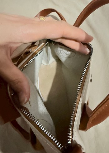 Zara Bej Deri Kadın Omuz Çantası