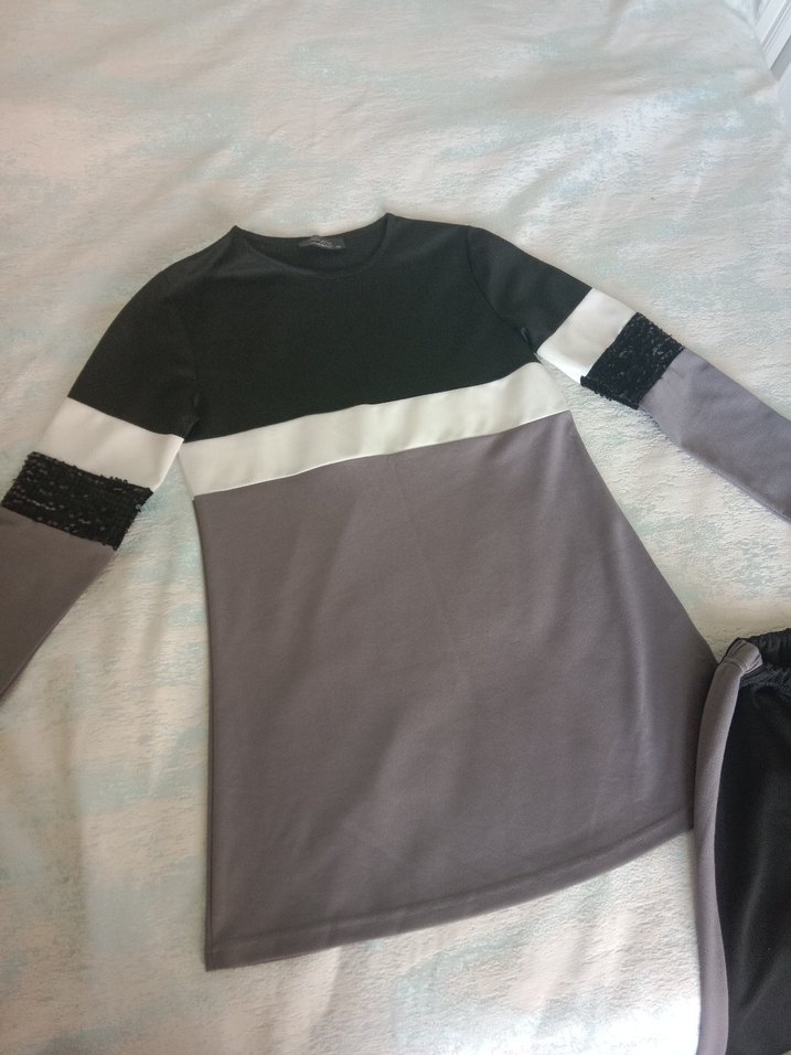 Gri Kadın Uzun Kollu Eşofman Takımı - Görsel 2