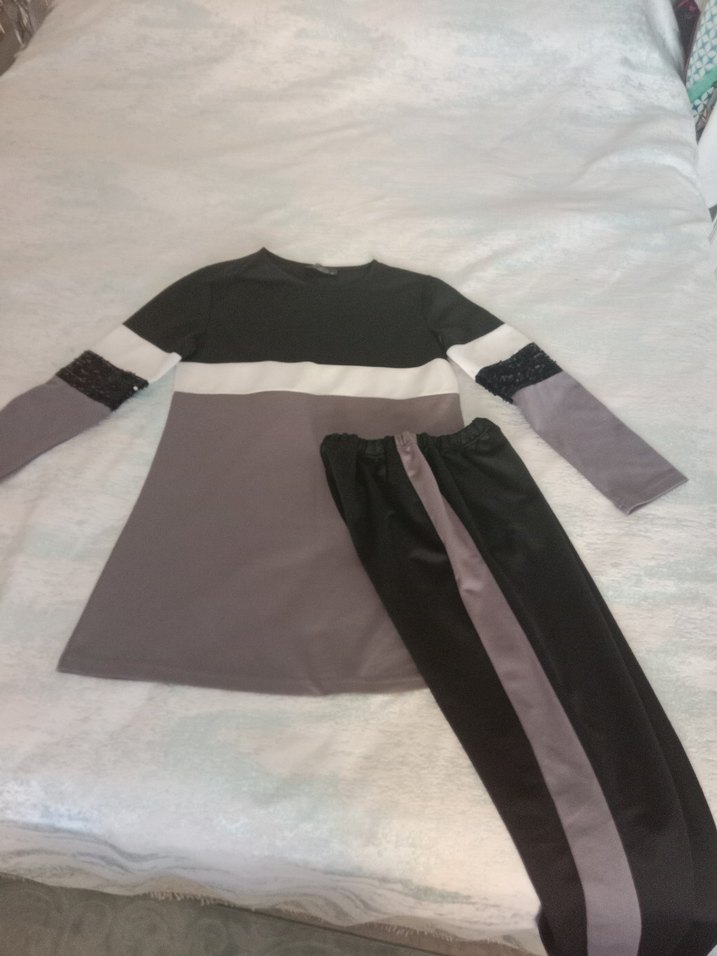 Gri Kadın Uzun Kollu Eşofman Takımı - Görsel 3