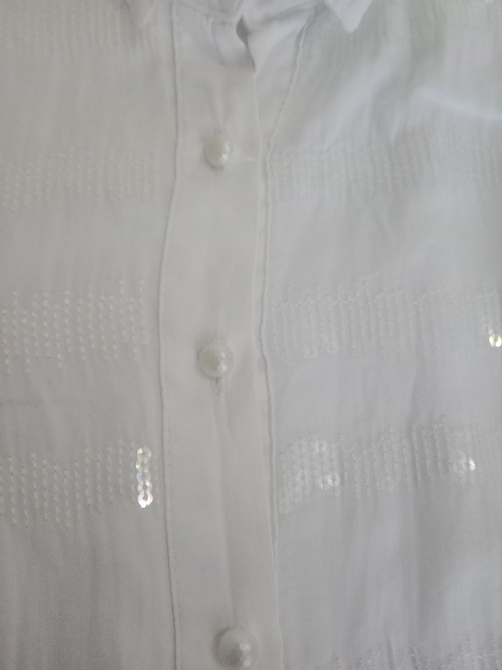 Beyaz pamuk Kadın Gömlek - Görsel 4