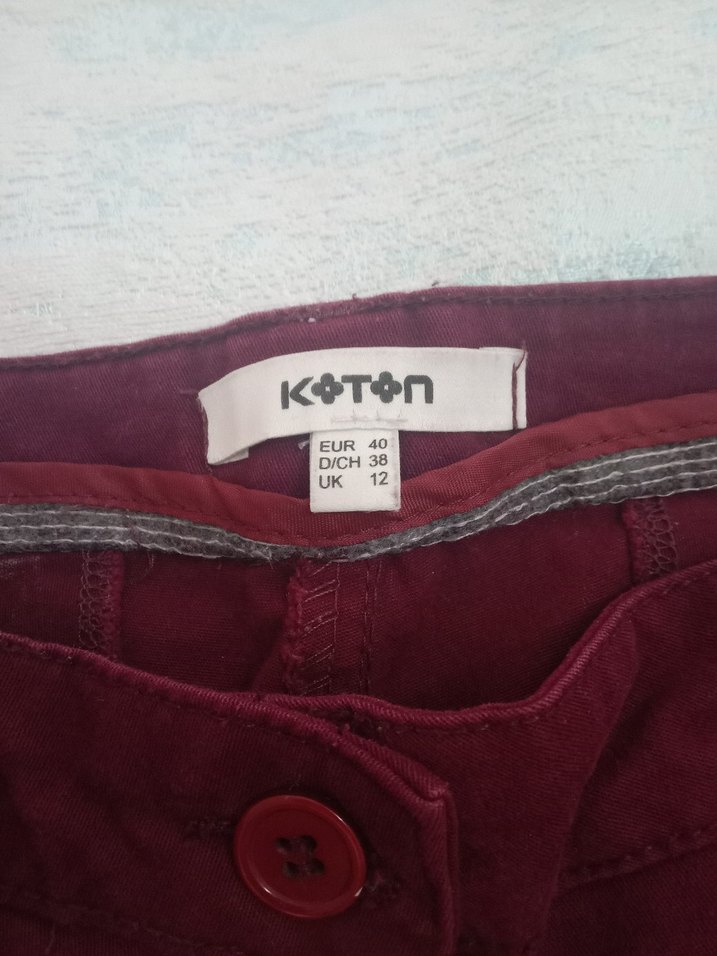 bordo kadın pamuklu pantolon - Görsel 3