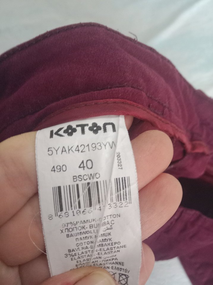 bordo kadın pamuklu pantolon - Görsel 4