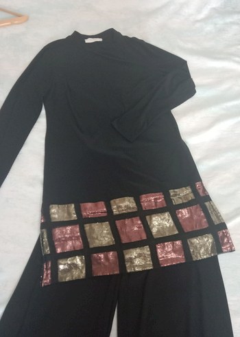 Siyah Salaş Kumaş Kadın Pantolon