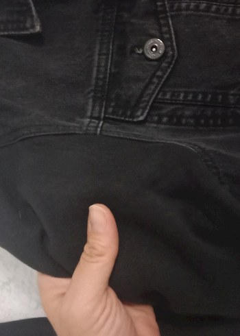 siyah kadın kot ceket - Görsel 5