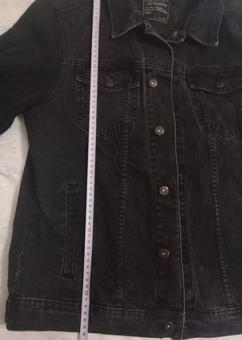 siyah kadın kot ceket - Görsel 6