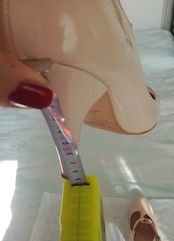 Pudra rengi topuklu ayakkabı  - Görsel 8