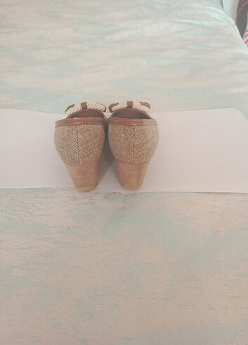 Greyder deri yazlık dolgu topuk ayakkabı - Görsel 3