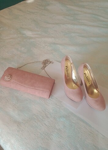 Pembe ayakkabı çanta takım - Görsel 2