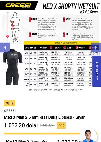 Dalgıç kıyafeti cressi marka - Görsel 10