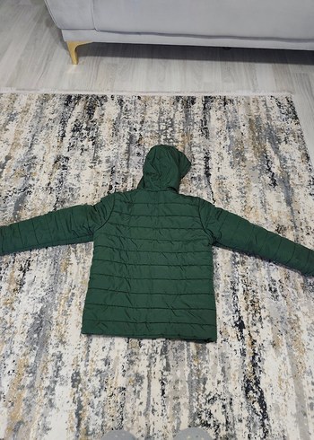 Kapüşonlu Erkek Çocuk Yeşil Mont - Görsel 2