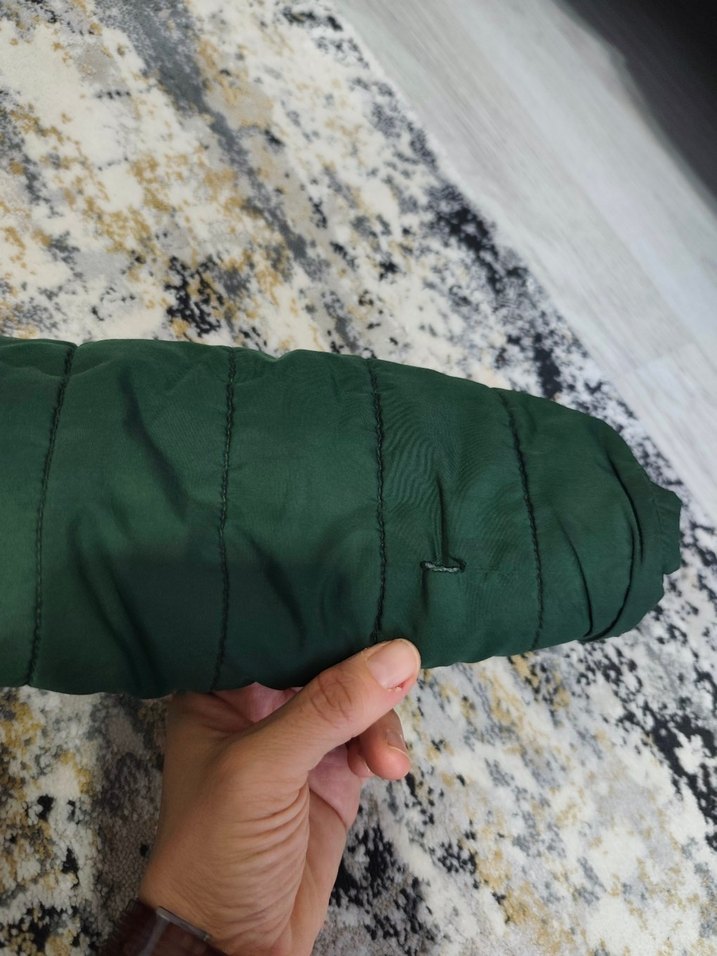 Kapüşonlu Erkek Çocuk Yeşil Mont - Görsel 5