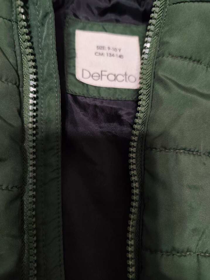 Kapüşonlu Erkek Çocuk Yeşil Mont - Görsel 4