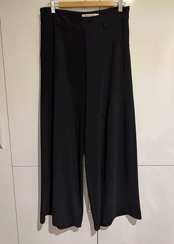 Zara Siyah Yuksek Bel Bol Paca Kumas Pantolon
