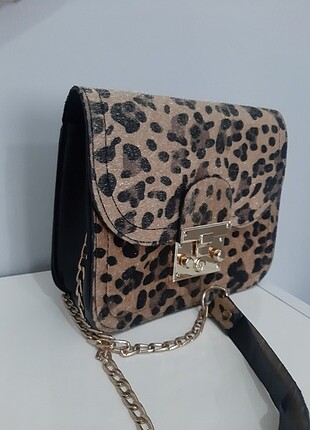Leopar desen çanta