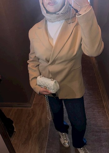 Zara Bej Oversize Blazer Ceket
