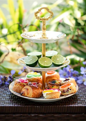 Altın Renkli Etnik Desenli 3 Katlı Servis Tabağı - Görsel 2