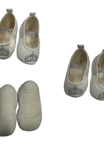 Nakışlı Beyaz Kız Çocuk Babet Ayakkabı 16 no - Görsel 3