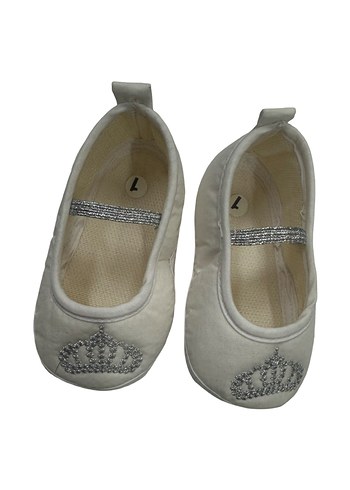 Nakışlı Beyaz Kız Çocuk Babet Ayakkabı 16 no - Görsel 2