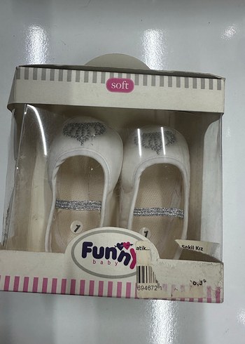 Nakışlı Beyaz Kız Çocuk Babet Ayakkabı 16 no - Görsel 12