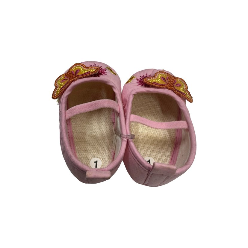 Kız Bebek İlk Adım Ayakkabısı Pembe Nakışlı 16 no - Görsel 2