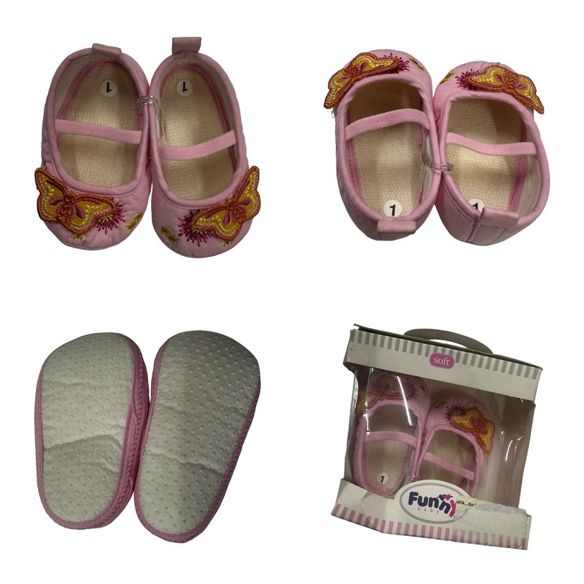 Kız Bebek İlk Adım Ayakkabısı Pembe Nakışlı 16 no - Görsel 3