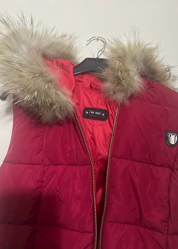 Kürklü Kırmızı Kadın Şişme Yelek - Görsel 9