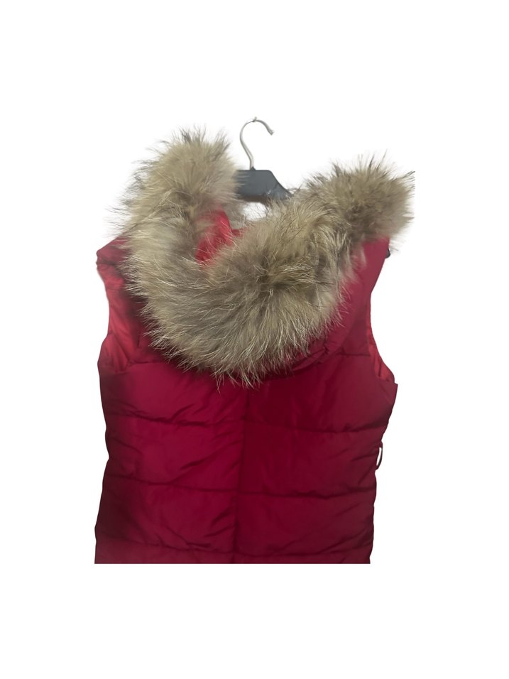 Kürklü Kırmızı Kadın Şişme Yelek - Görsel 5
