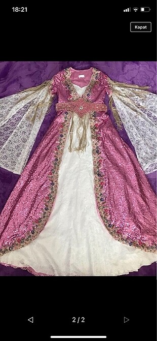 Tasarımcı Payet işlemeli kaftan yanında tacı hediye edilecektir