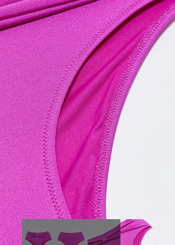 42 Beden pembe Renk Pembe Midi Bikini Altı Fiyonk Detaylı