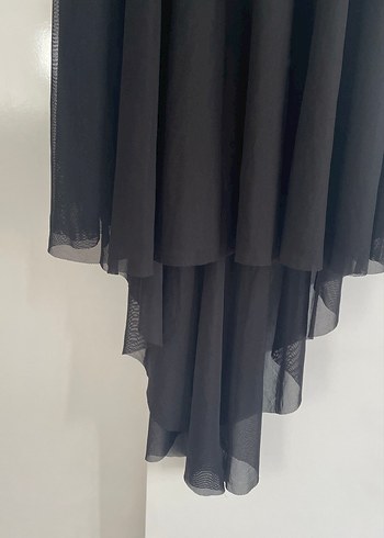 Siyah Drapeli Gotik Midi Abiye Elbise - Görsel 3