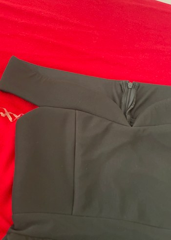 Siyah Drapeli Gotik Midi Abiye Elbise - Görsel 5