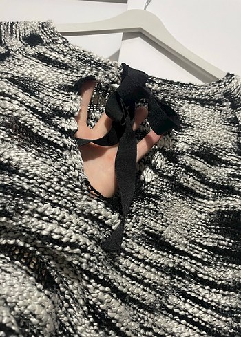 Gri Batik Desenli Kadın Triko Kazak - Görsel 3