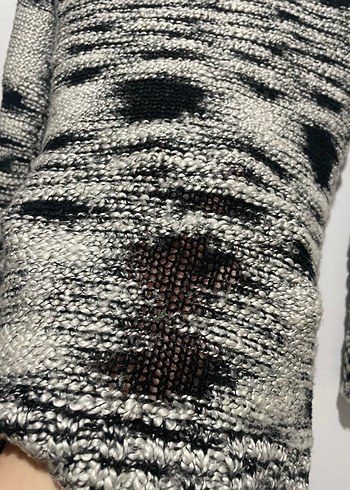 Gri Batik Desenli Kadın Triko Kazak - Görsel 2