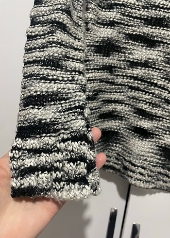 Gri Batik Desenli Kadın Triko Kazak - Görsel 5