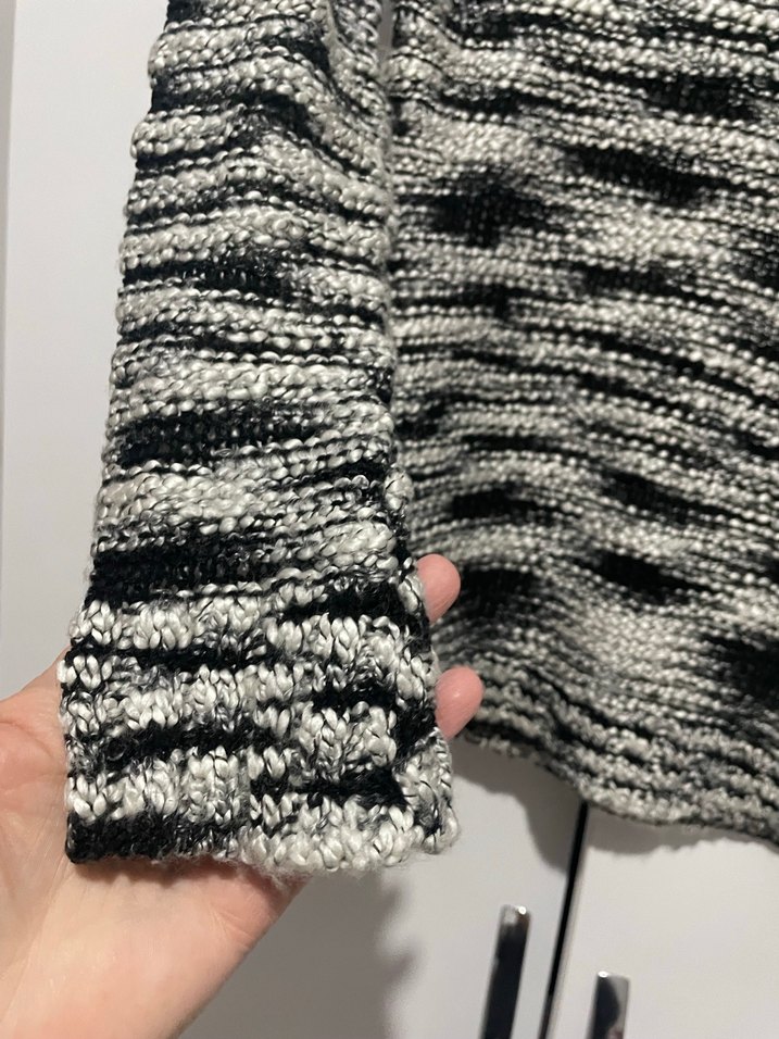 Gri Batik Desenli Kadın Triko Kazak - Görsel 5