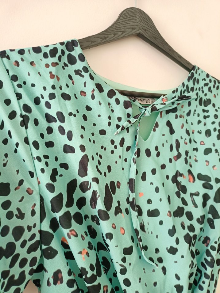 Leopar Desenli Kemerli Mini Bohem Elbise - Görsel 2