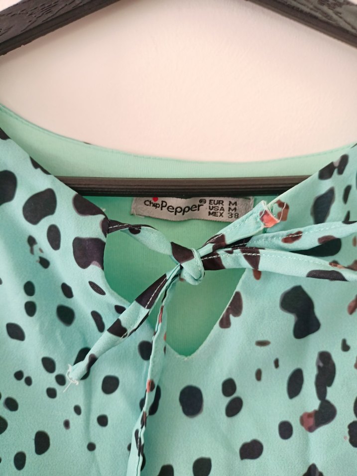 Leopar Desenli Kemerli Mini Bohem Elbise - Görsel 4