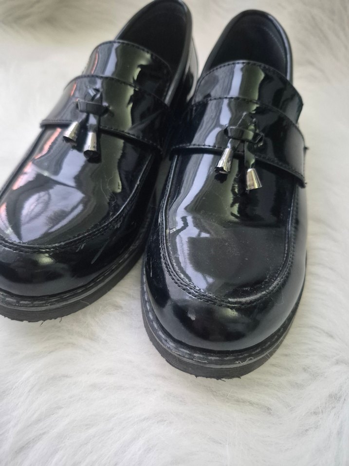 Siyah Parlak Tokalı Erkek çocuk Klasik  Ayakkabı - Görsel 3