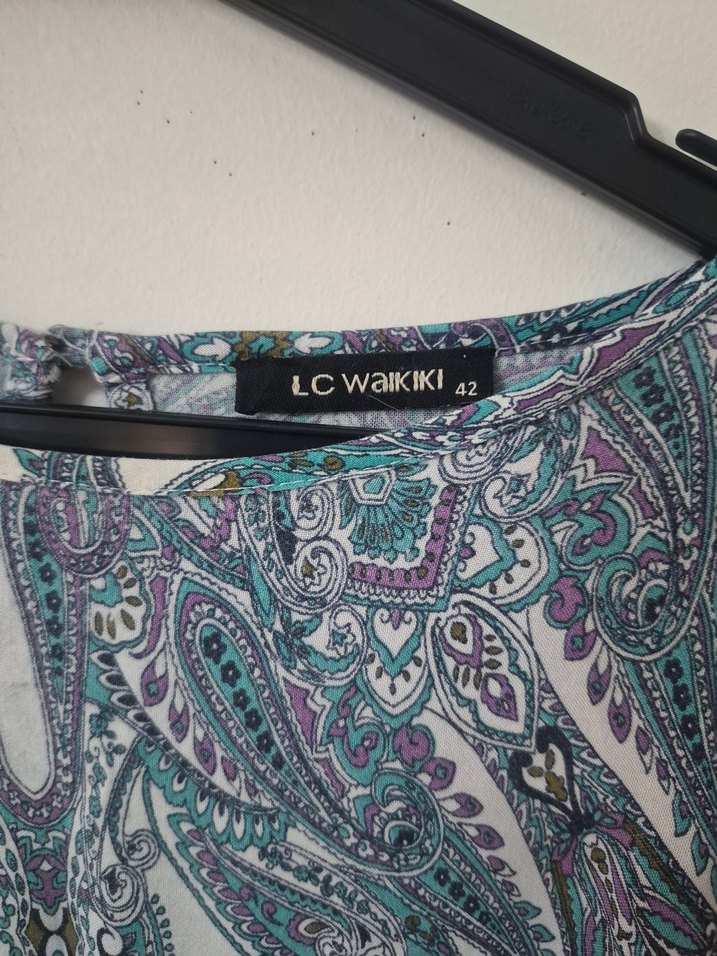 mavi Bohem Uzun Kollu Uzun Elbise tunik - Görsel 4