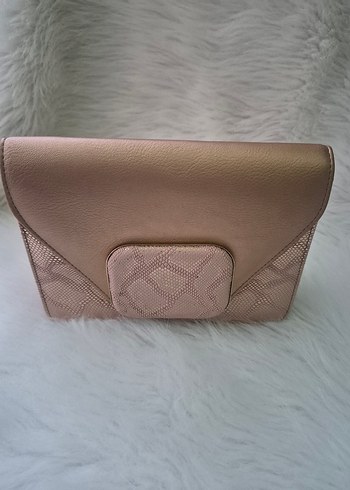 pembe Yılan Desenli Deri Kadın Çanta - Görsel 2