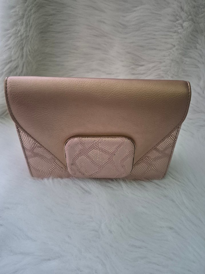 pembe Yılan Desenli Deri Kadın Çanta - Görsel 2